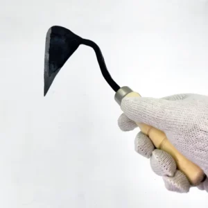 Single Handed Forged Bent Neck Hoe with Real Wood Handle