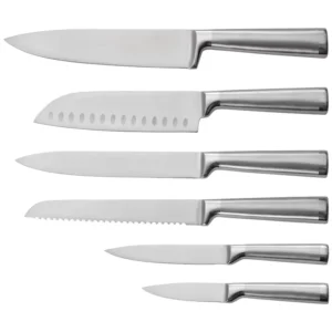 Six Piece Stainless Steel Chef’s Knife Kitchen Cutting Knife Set 18in Blade 14cm Handle