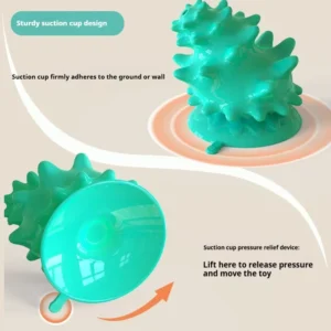 Small Conch Suction Cup Dog Grinding Toy Coral Shaped Worry Free Teeth Cleaning Stick for Small/Medium Dogs