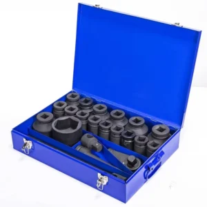 Socket Wrench Set Repair Tool Kit 1-inch DR Deep MM Drive Extension Bar with 27mm to 80mm Case
