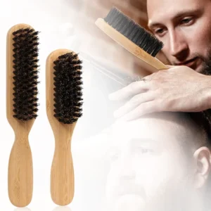 Soft Boar Bristle Hairbrush Non slip Bamboo Handle Beard Styling Brush Durable Design Shaving Brush