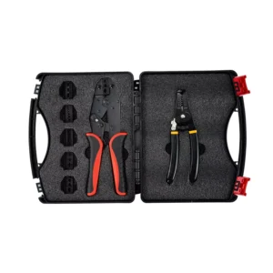 Solar Crimping Tool VX 9CQK Industrial Grade Steel Crimper Plier with 5 Quick Change Dies Wire Stripper Set