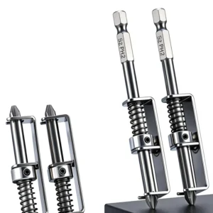 Spring Positioning Magnetic Anti drop Spring loaded Bit Holder Screwdriver with Cross Screw Fixing Drill Bit Tool