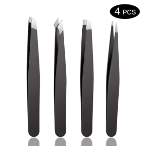 Stainless Steel Brow Tweezers with Straight Tip Professional Tweezers with a Straight Tip Perfect for Eyebrow Hair Removal