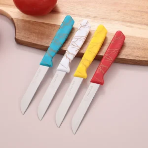 Stainless Steel Color Handle Fruit Vegetable Salad Carving Knife Set Steak Knives 6pcs Set