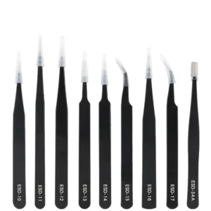 Stainless Steel Curved Straight Black Tweezer Nail Art Rhinestones Nipper Picking Tool Sequins Beads Making Tool Hand Tool Set