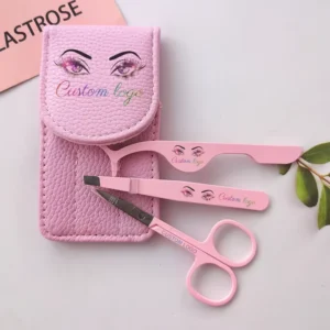 Stainless Steel Eyelash Applicators Slanted Eyebrow Tweezer Eyebrow Scissors Sets False Lashes Tools