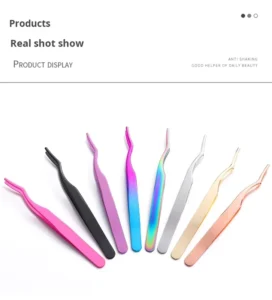 Stainless Steel False Eyelashes Tweezer Self Adhesive Glue Free Anti Static Clip Eyelash Grafting Applicator