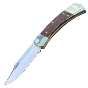 Stainless Steel Folding Knife with Wood Handle for Camping and DIY Customizable Combat Knife OEM Support