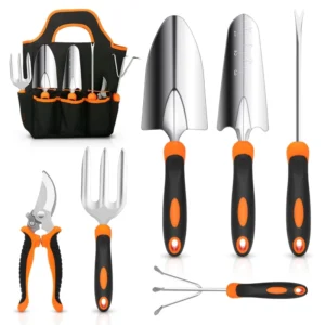 Stainless Steel Heavy Duty Non Slip White Ash Grip Tungsten Steel Blade Outdoor Hand Tools Kit Gifts Garden Tool Sets