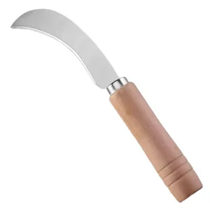 Stainless Steel Herbal Knife Sickle Tool with Wood Handle Vegetable Knife for Herbalism and Herb Collecting