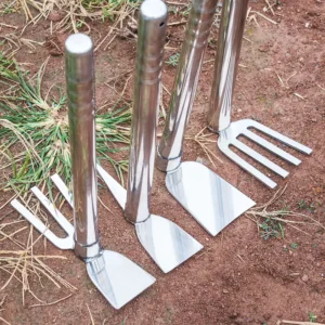 Stainless Steel Hoe for Garden Hand Tools for Household Vegetable Weeding Outdoor Land Reclamation Digging Bamboo