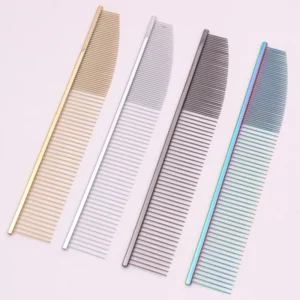 Stainless Steel Pet Rake Comb Meal Knife Style Dematting Undercoat Deshedding Brush for Dogs Cats Cat Detangling Long Hair
