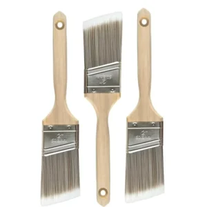 Stainless Steel Rimmed Angle Paint Brush with Multi Size Wood Handle
