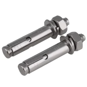 Stainless Steel SS304 SS316 SS316L Dyna Bolts Sleeve Anchor Bright Uncoated Finish Silver Construction Use Model M6 M20 Diameter