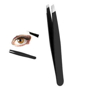 Stainless Steel Slanted Tip Eyebrow Tweezers in Spain Customizable Logo
