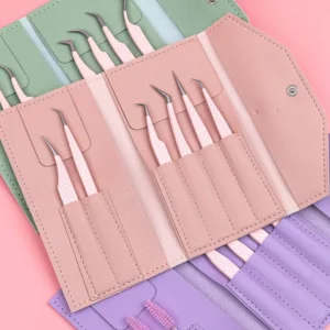 Stainless Steel Tweezers Private Label OEM Customized Disinfectable Durable Eyelash & Eyebrow Tweezers