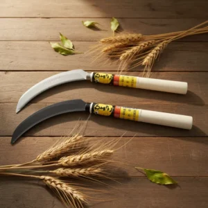 Steel Blade Polished Grass and Garden Sickle with Wooden Handle for Farm Use