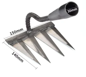 Steel Gardening Hoe Weeding Rake with Agricultural Tools Grasping Raking Loosening Soil Harrow