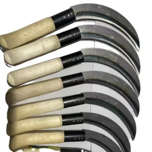 Steel Grass Tooth Garden Sickle With Wooden Handle Agricultural Steel Handle Sickle Rice