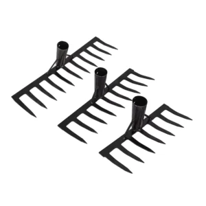 Steel Head Farming Rake 16 Tine 120cm Port Hand Leaf Lawn Rake with Wood Handle Pruning Weeding