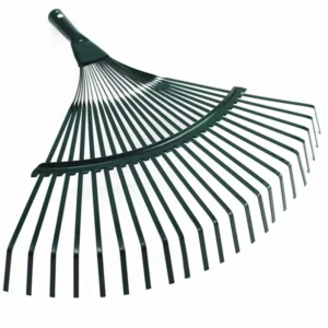 Steel Leaf Rake with Wooden Handle Garden Lawn Rake for Grass Leaves Yard Cleaning and Landscaping Work