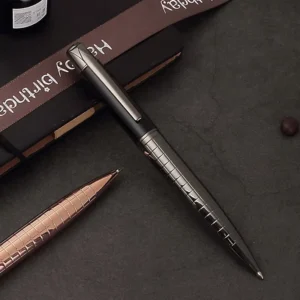Steel Rotating Ballpoint Pen Electroplating Engraved Medium Oil Business Sports Advertising Gift