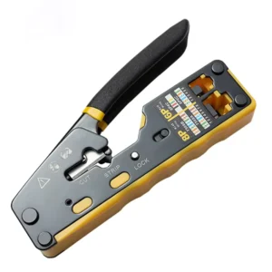 Steel Wire Cutter Stripper Pliers Crimper Network Cable CAT7 Through Eazy RJ45 Crimping Tools for 6P 8P 4P