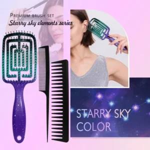Straight From CALIFORNIA! Masterlee ABS Vented Brush Water Proof Galaxy Hair Brush Wide Tooth Comb Cleaner US Max 3 Days Arrival