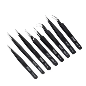 Straight and Curved Vetus Tweezers ESD-12 ESD-15 Original Genuine Vetus Swiss Quality for Professional Eyelash Extension