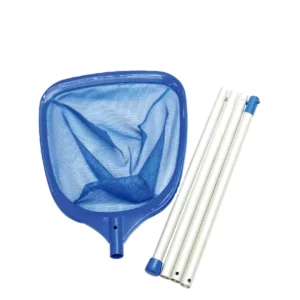 Swimming Pool Cleaning Leaf Rake With 4 Pieces Aluminum Handle of 55″ (140 Cm) (Alum Pole Dia 19mm) (Nylon Net)