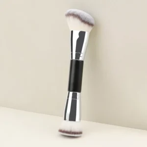 Synthetic Hair Double Headed Foundation Brush for Face Contouring Single Outline Flat Head Oblique Makeup Brush Single Handle