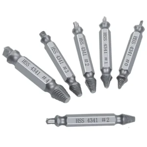 T084 6 in 1 Screw Remover Damaged Screwdriver Set Broken Bolt Screw Remover Screw Deburrer