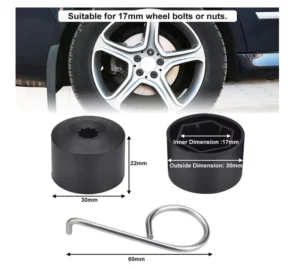 T44 Matte Polished 20pcs for Screws 17 mm Wheel Bolt Covers Black Wheel Bolts Cover Wheel Nut Cover 17 mm with Removal Tool