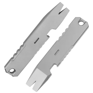 TGZUO Tactical CNC Titanium Alloy EDC Pry Bar Lightweight Keychain Multi Utility Lever Tool with Anti lost Lanyard Hole