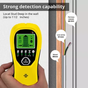 TH580 Wall Stud Finder Scanner with Self Calibration AC Warning Detect Wood Metal AC Wire Live 5cm Coil 1 Year Warranty