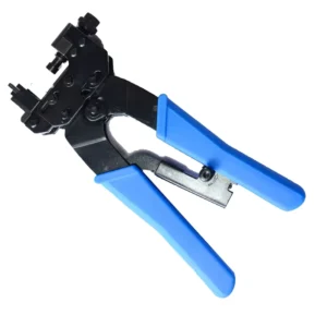 TOPEAST 3 in 1 Adjustable Coaxial Cable Crimper Compression Tool with Blue Plastic Handle for RG59 RG6