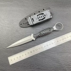Tactical Fixed Blade Knife Outdoor Portable Survival Knife 8CR14 Steel EDC Hunting Knife with Kydex Sheath