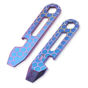 Tactical Titanium Alloy EDC Pry Bar Keychain Multi Tool High Strength Mini Utility Lever with Integrated Bottle Opener