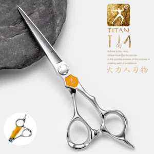 Titan High Quality Japan Stainless Steel Professional CNC Cut Thinning Right Handed 5.5 6 Inch Hair Scissors Hairdressing Shears