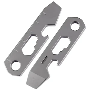 Titanium Alloy EDC Multitool Pry Bar Wrench Metric Ruler Key Ring Utility Pocket Tool for Outdoor Camping