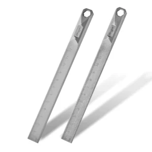 Titanium Alloy EDC Outdoor Multi Tool Ruler Pry Bar with Sandblasted Stone Washed Finish Self defense Hard Design