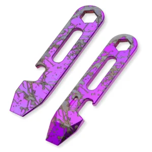Titanium Alloy Mini Crowbar Multi Function EDC Pry Bar Keychain Utility Tool with Bottle Opener for Outdoor Survival