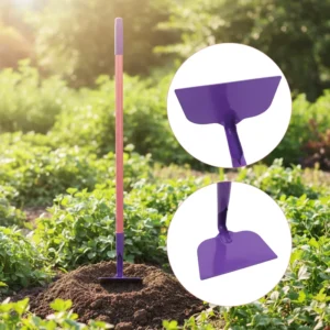 Toddler Garden Hoe Kids Gardening Tool Long Wooden Handle Carbon Steel Blade Outdoor Planting Backyard Activities OEM Available