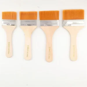 Tool Brush Set Artist Nylon Bristle Wall Flat Polyester Wooden Long Handle Latex Paint Brushes