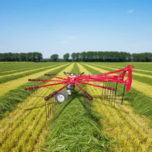 Tractor Grass Raker Attachments Power Rake with Gearbox for PTO 50 80hp 3m Working Width
