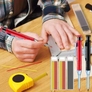 US in Stock Professional Woodworking Carpenter Pencil 2.8mm Mechanical Marker with Refill Sharpener Long Head