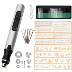 USB Rechargeable E108 Mini Electric Drill Adjustable Speed Rotary Grinder for DIY Jewelry Polishing Glass Marker 60PC