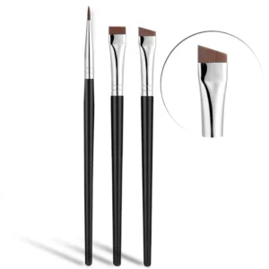 Ultra Thin Fine Angled Eyeliner Brush Set Premium Synthetic Bristle Precision Drawing Private Label Pro Beauty Salon