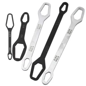 Universal Wrench Set Multi Size Double Ended Self Tightening Wrench Metric & Imperial Serrated Wrench for Nuts Bolts